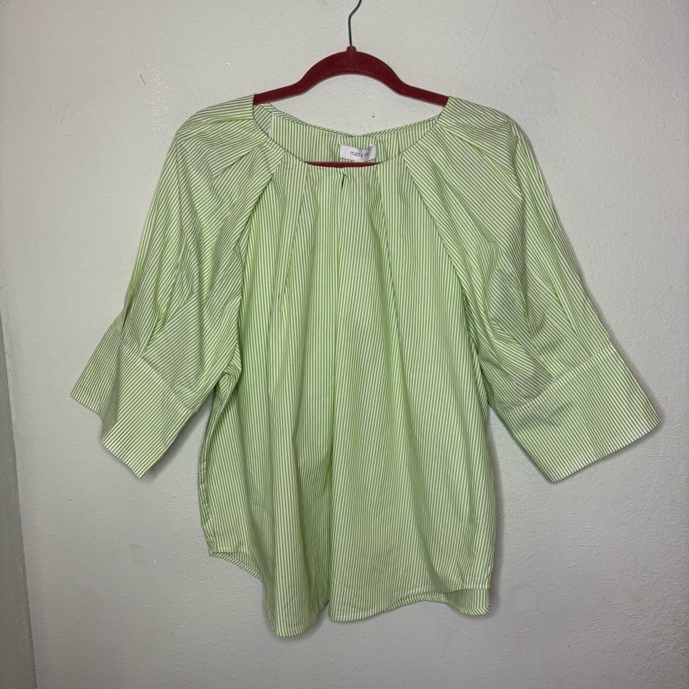 New with Tags Matty M Mint Green Pinstripe Blouse XL